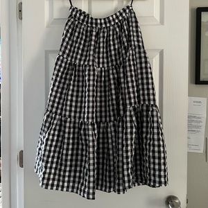 Blank gingham maxi midi skirt